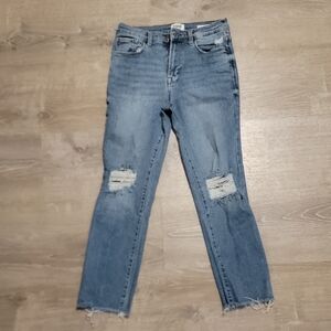 Kensie Light Blue Distressed Ankle Jeans